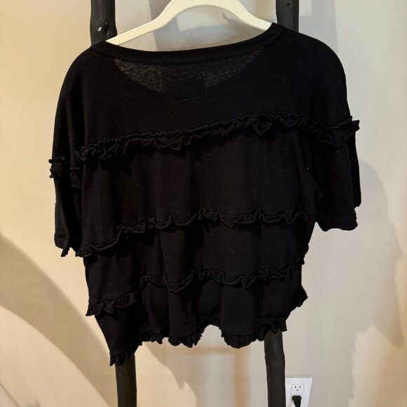 Black Current Elliot Ruffled Short Sleeve T-Shirt - Picture 3 of 4